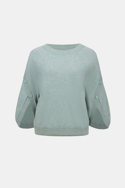 Brushed Viscose &amp; Nylon Knit Tulip Sleeve Sweater - Joseph Ribkoff
