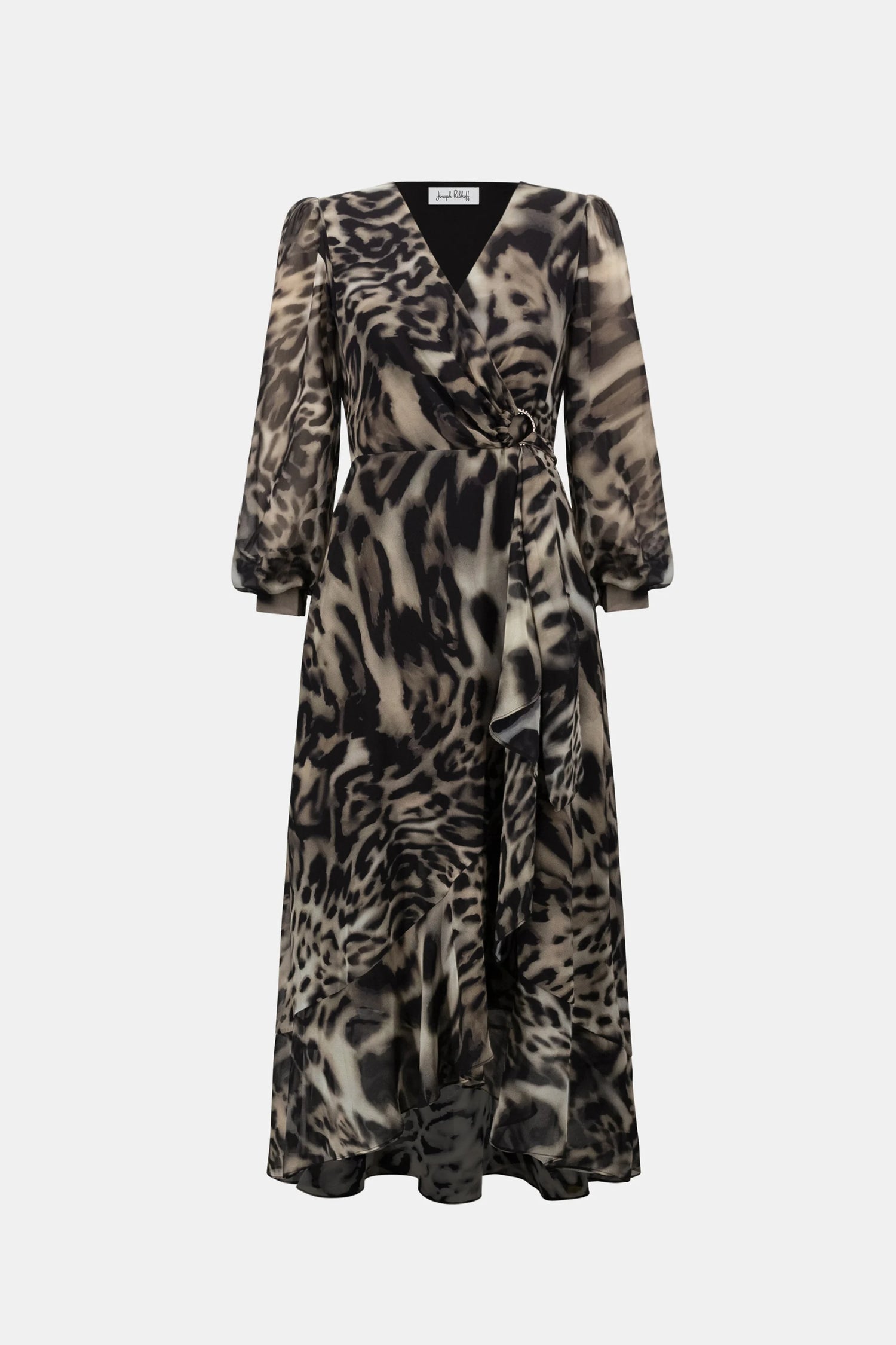 Chiffon Printed Fit and Flare Wrap Dress - Joseph Ribkoff