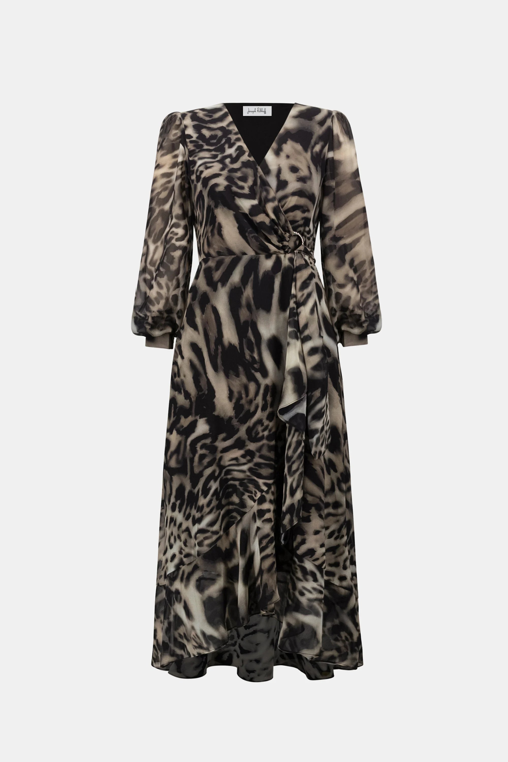 Chiffon Printed Fit and Flare Wrap Dress - Joseph Ribkoff