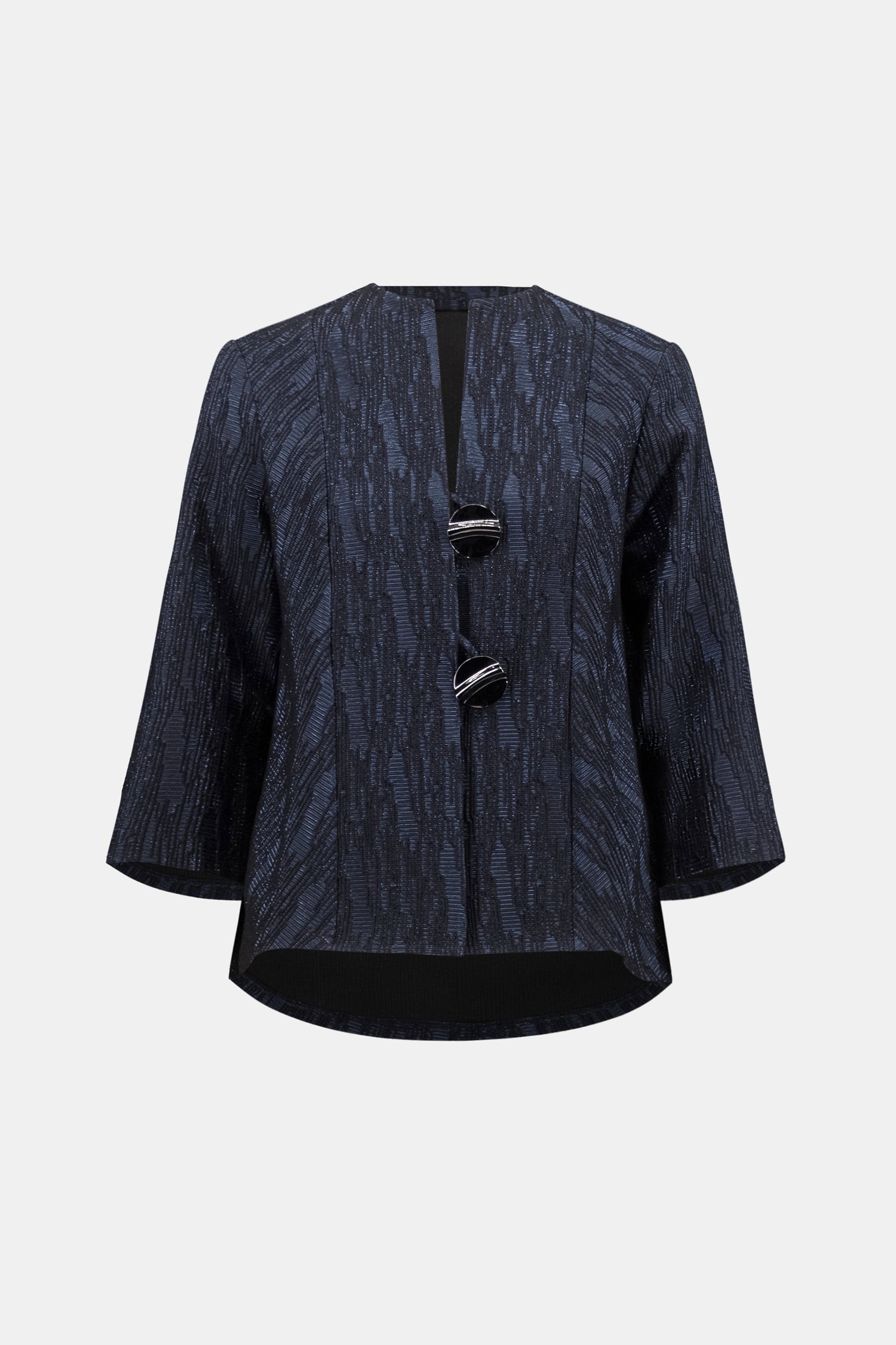 Foil-Textured Jacquard Trapeze Jacket - Joseph Ribkoff