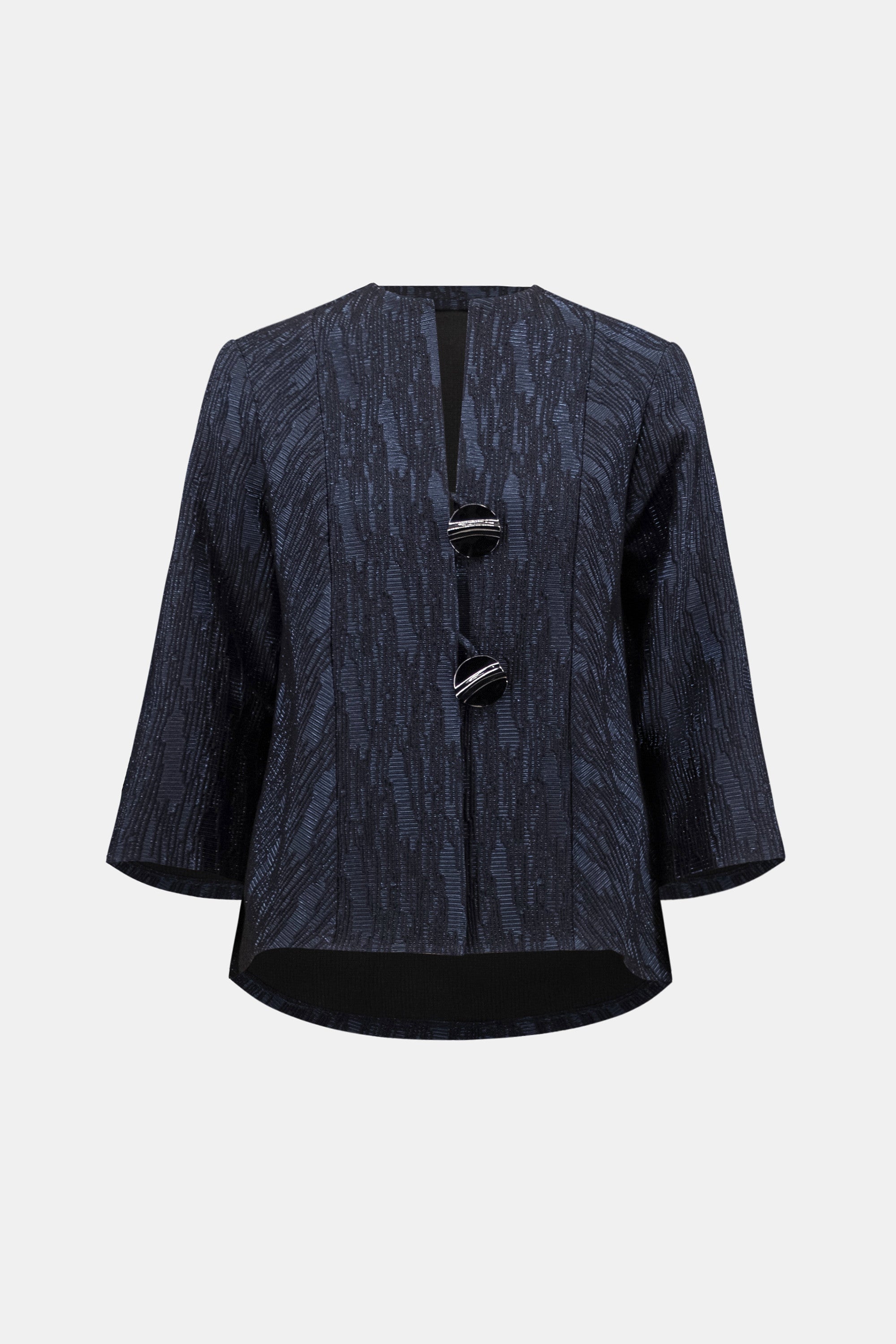 Foil-Textured Jacquard Trapeze Jacket - Joseph Ribkoff