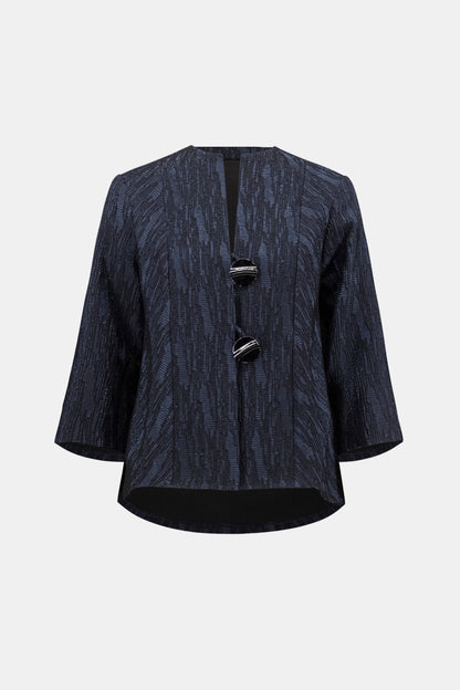 Foil-Textured Jacquard Trapeze Jacket - Joseph Ribkoff