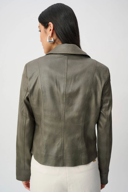 Foiled Faux Suede Fitted Jacket - Joseph Ribkoff