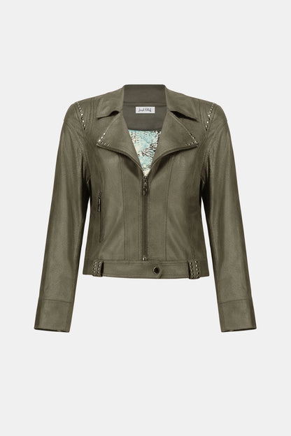 Foiled Faux Suede Fitted Jacket - Joseph Ribkoff