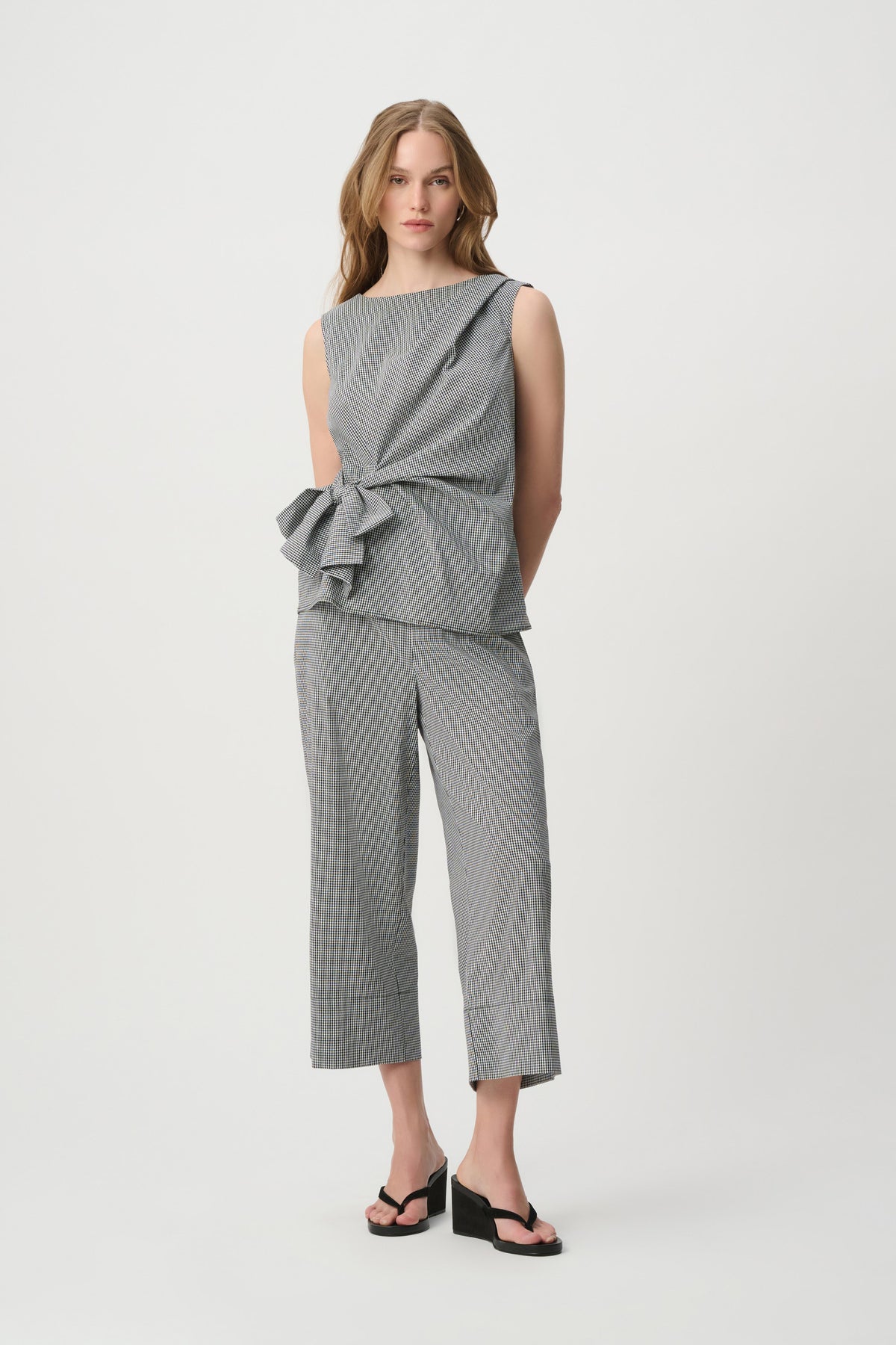 Gingham Culotte Pants Black/White - Joseph Ribkoff
