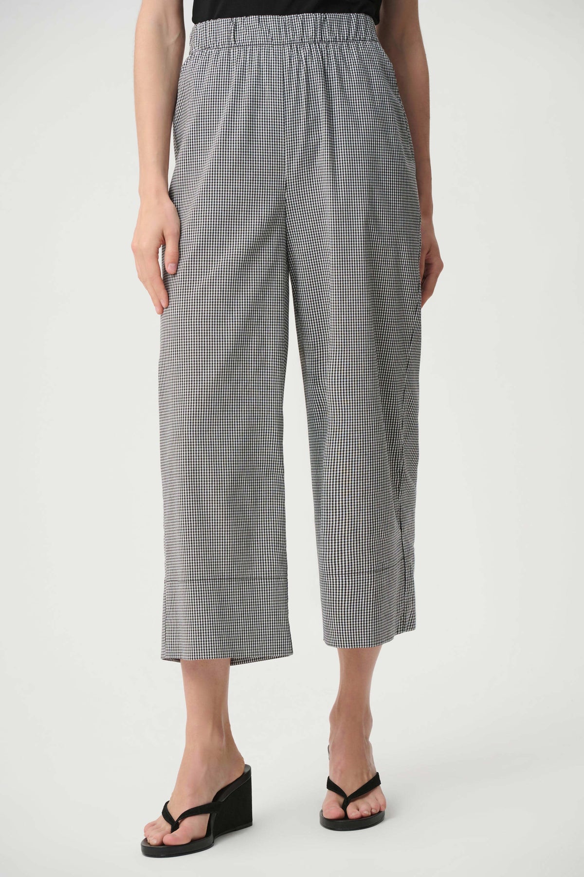 Gingham Culotte Pants Black/White - Joseph Ribkoff