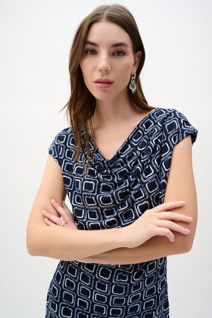 Knee-length Bodycon Dress Midnight Blue - Joseph Ribkoff