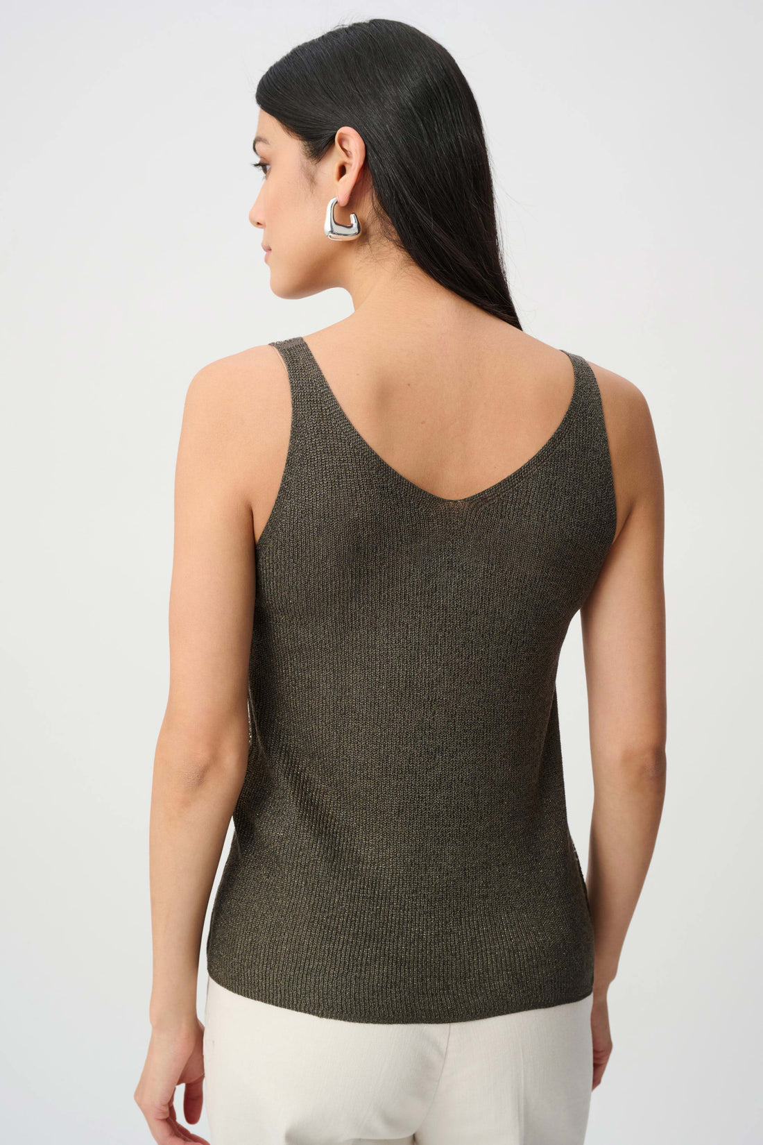 Metallic Knitted Camisole Rhinestones - Joseph Ribkoff