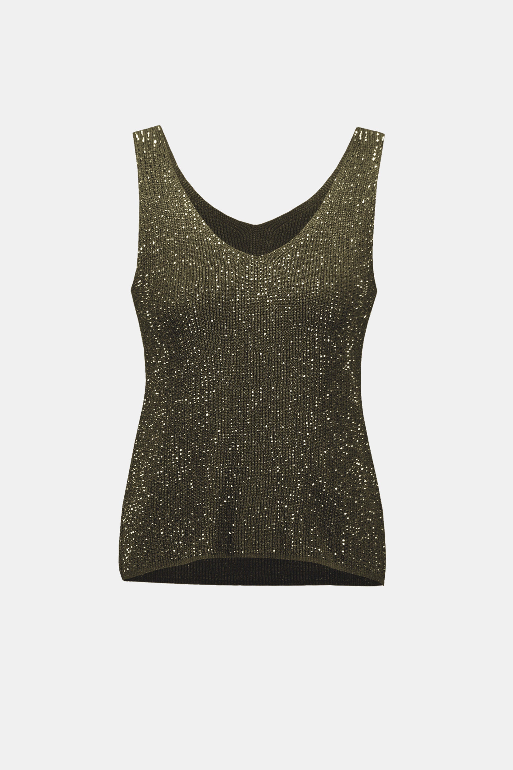 Metallic Knitted Camisole Rhinestones - Joseph Ribkoff