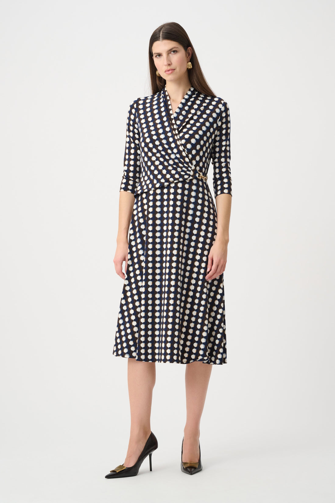 Printed Silky Knit Fit &amp; Flare Dress - Joseph Ribkoff