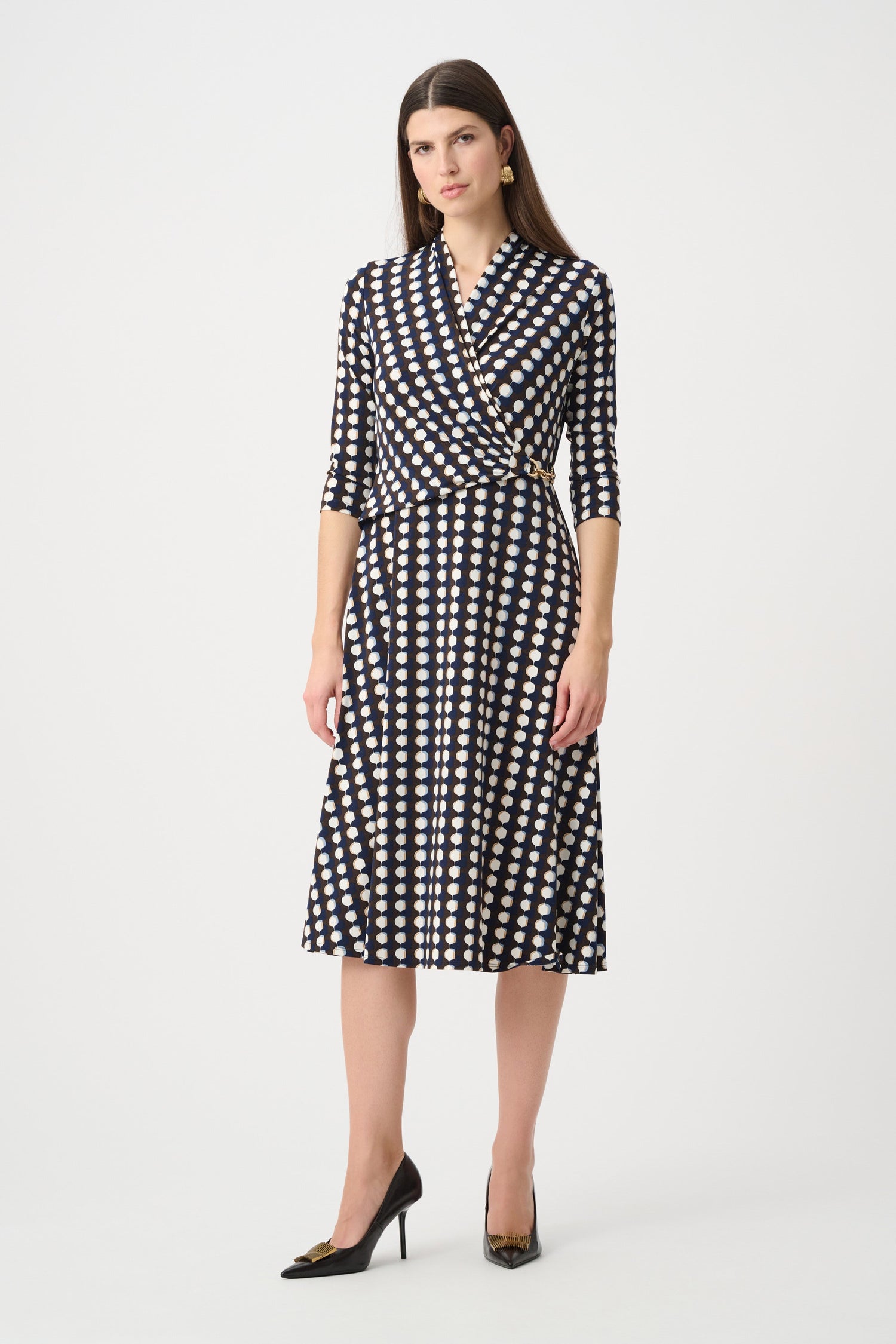 Printed Silky Knit Fit &amp; Flare Dress - Joseph Ribkoff