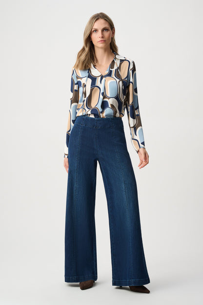 Recycled Satin Geometric Top - Joseph Ribkoff