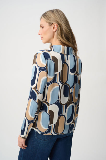 Recycled Satin Geometric Top - Joseph Ribkoff
