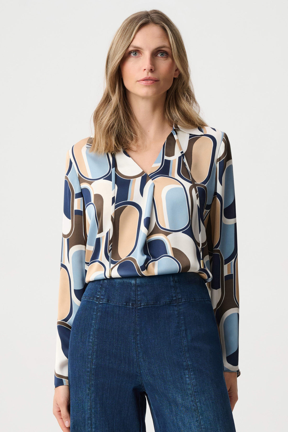 Recycled Satin Geometric Top - Joseph Ribkoff