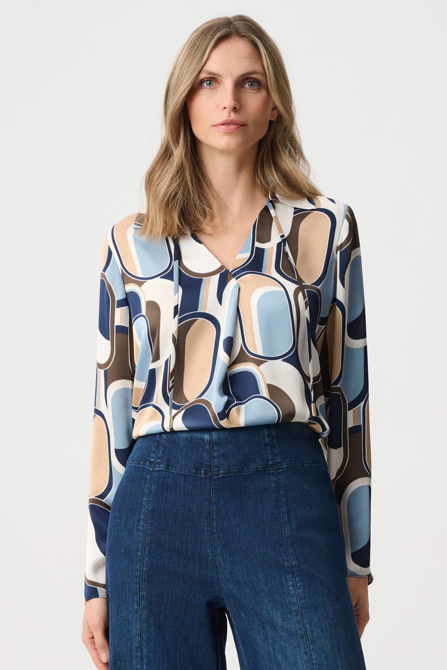 Recycled Satin Geometric Top - Joseph Ribkoff