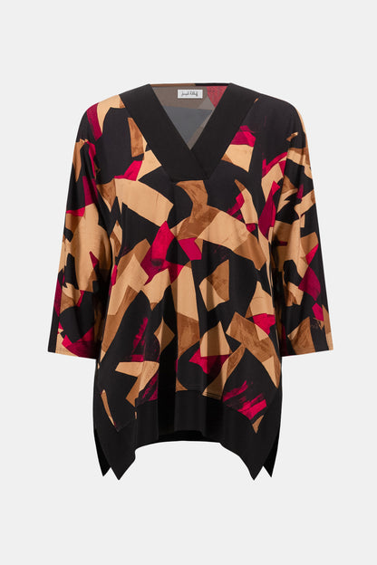 Silky Knit Abstract Print Boxy Tunic - Joseph Ribkoff