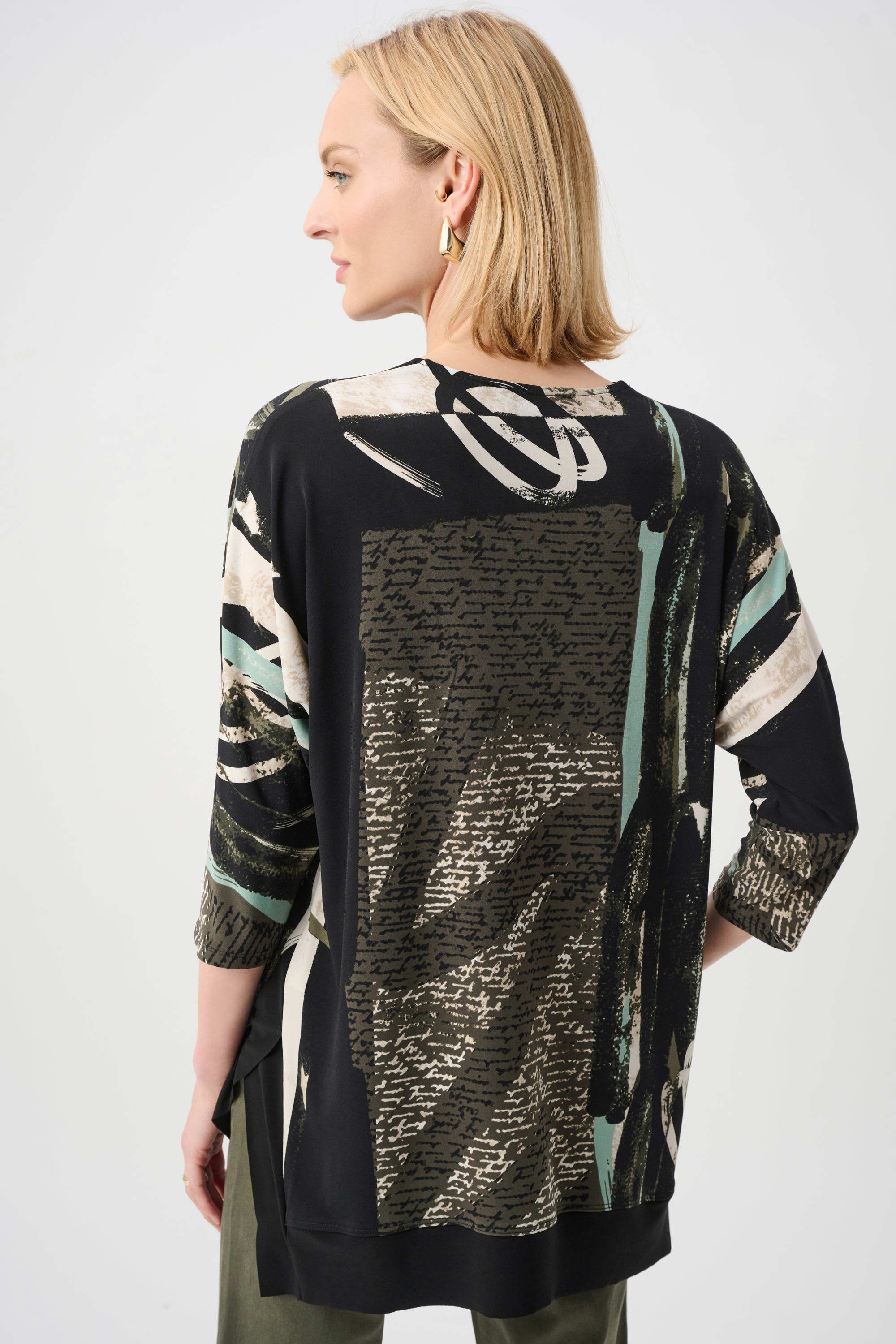 Silky Knit Abstract Print Boxy Tunic - Joseph Ribkoff