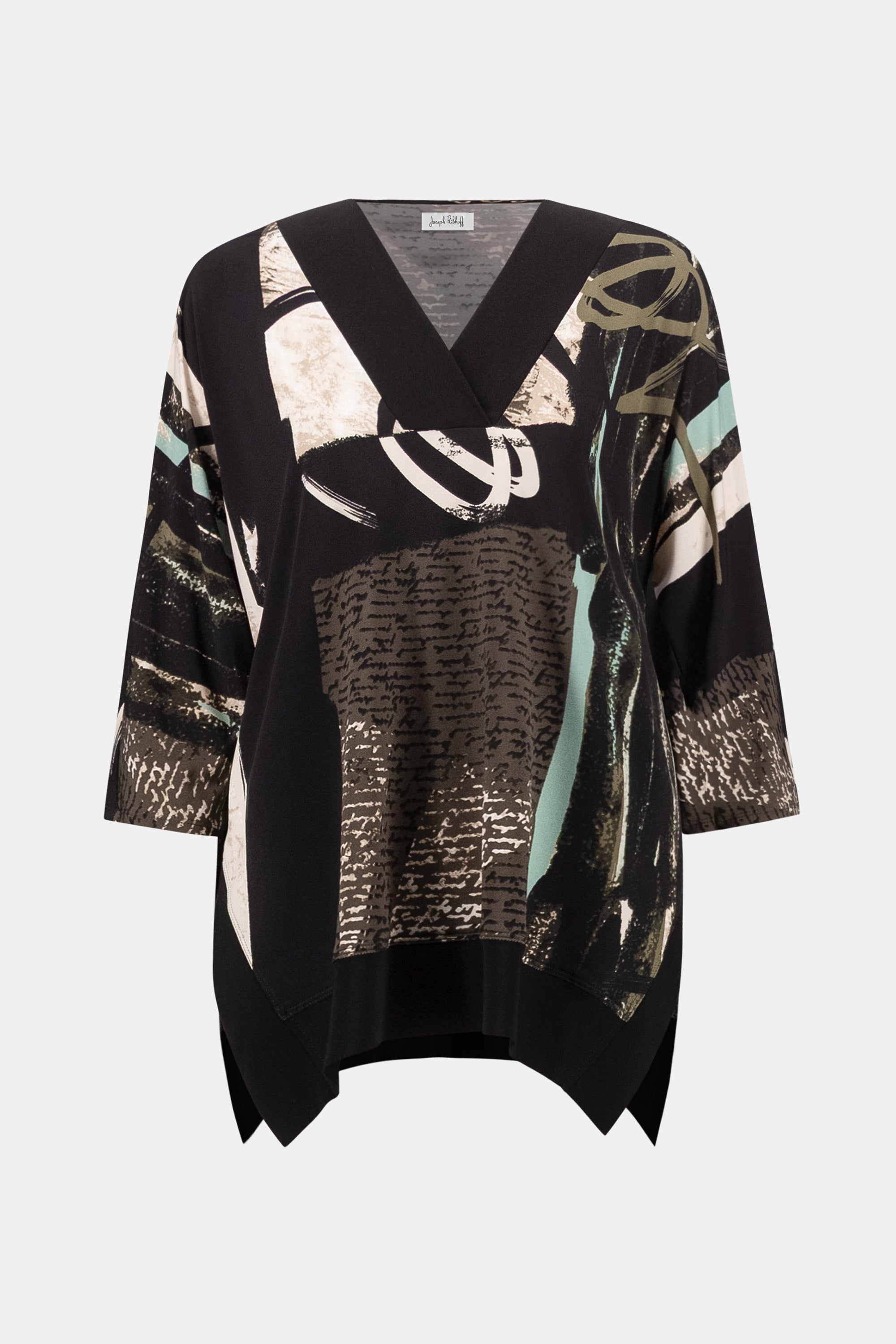 Silky Knit Abstract Print Boxy Tunic - Joseph Ribkoff