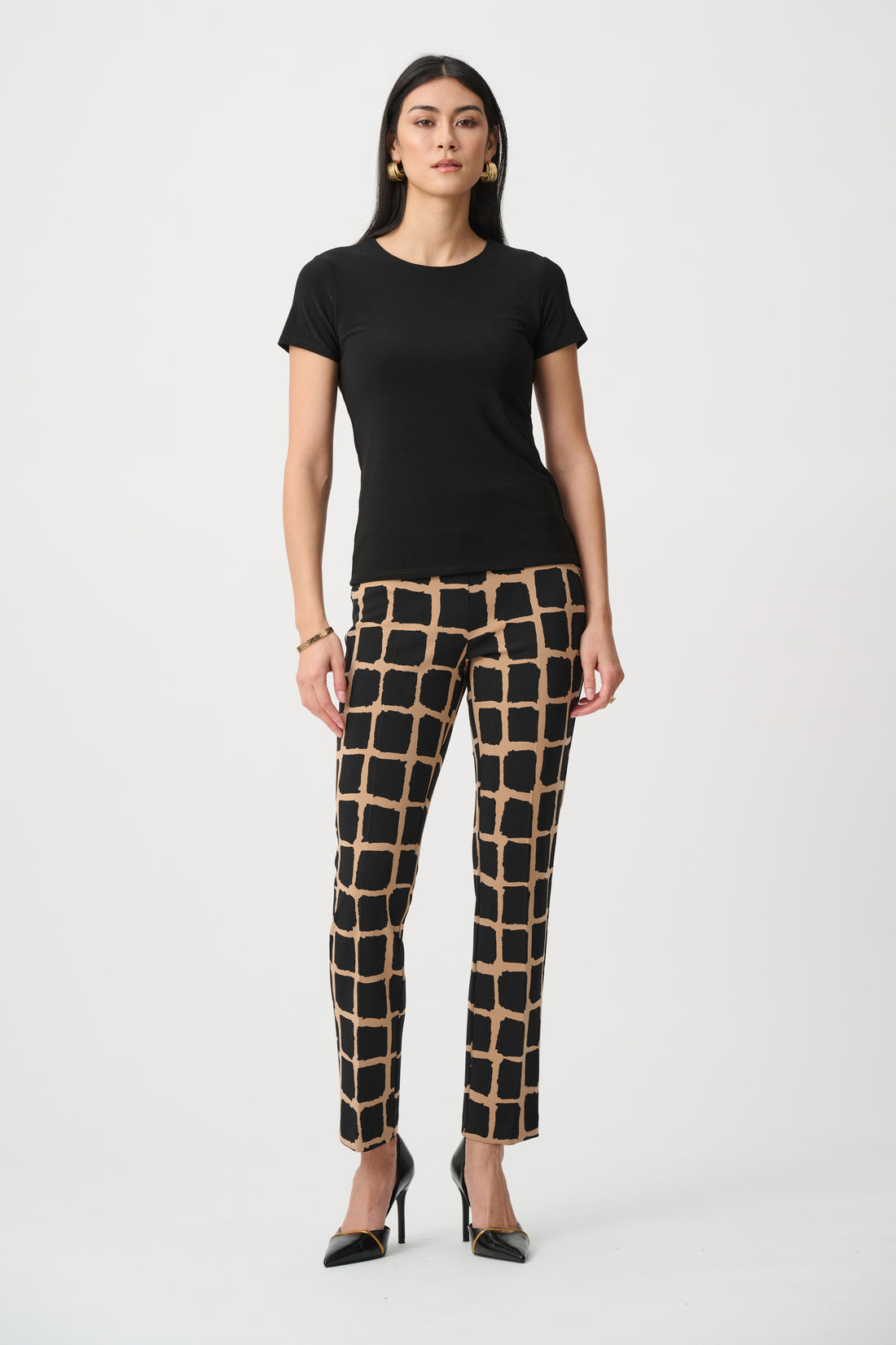 Silky Knit Abstract Print Pull-On Pants - Joseph Ribkoff