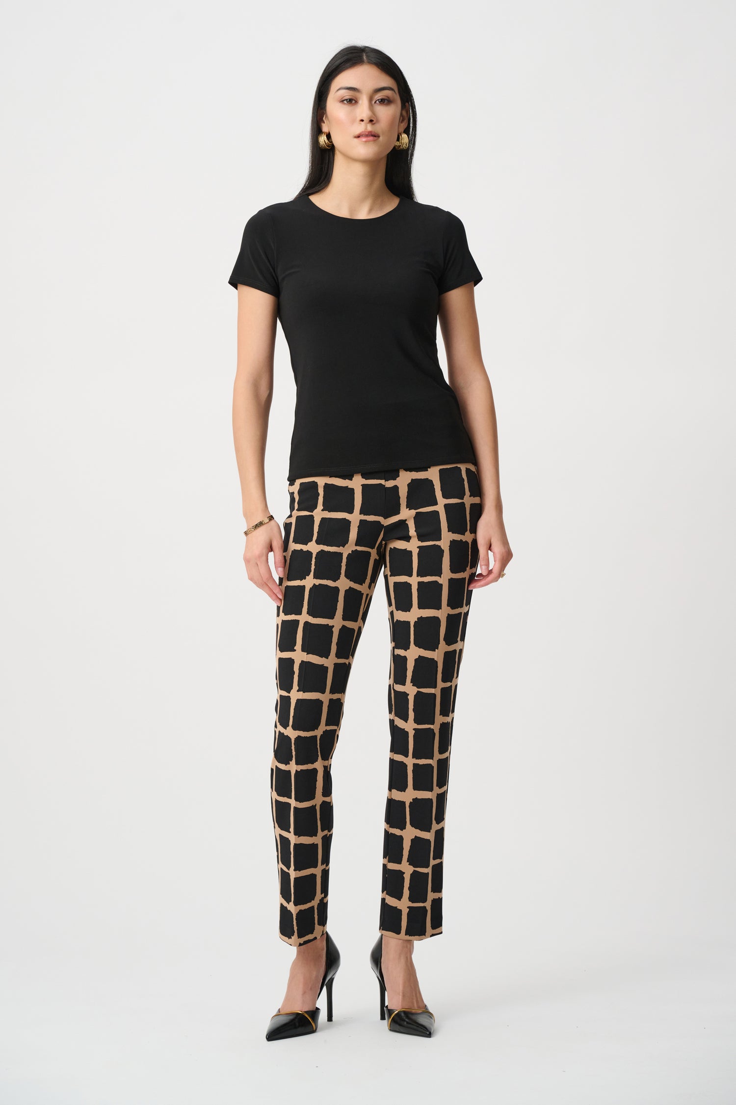 Silky Knit Abstract Print Pull-On Pants - Joseph Ribkoff