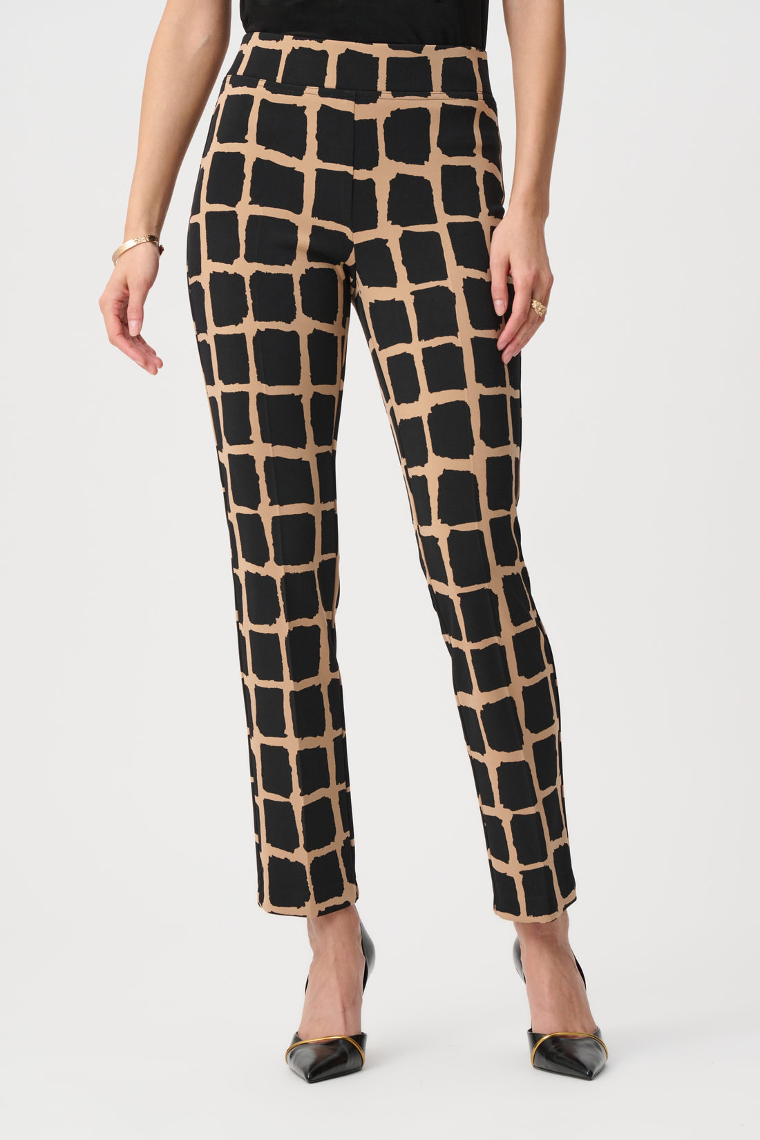 Silky Knit Abstract Print Pull-On Pants - Joseph Ribkoff