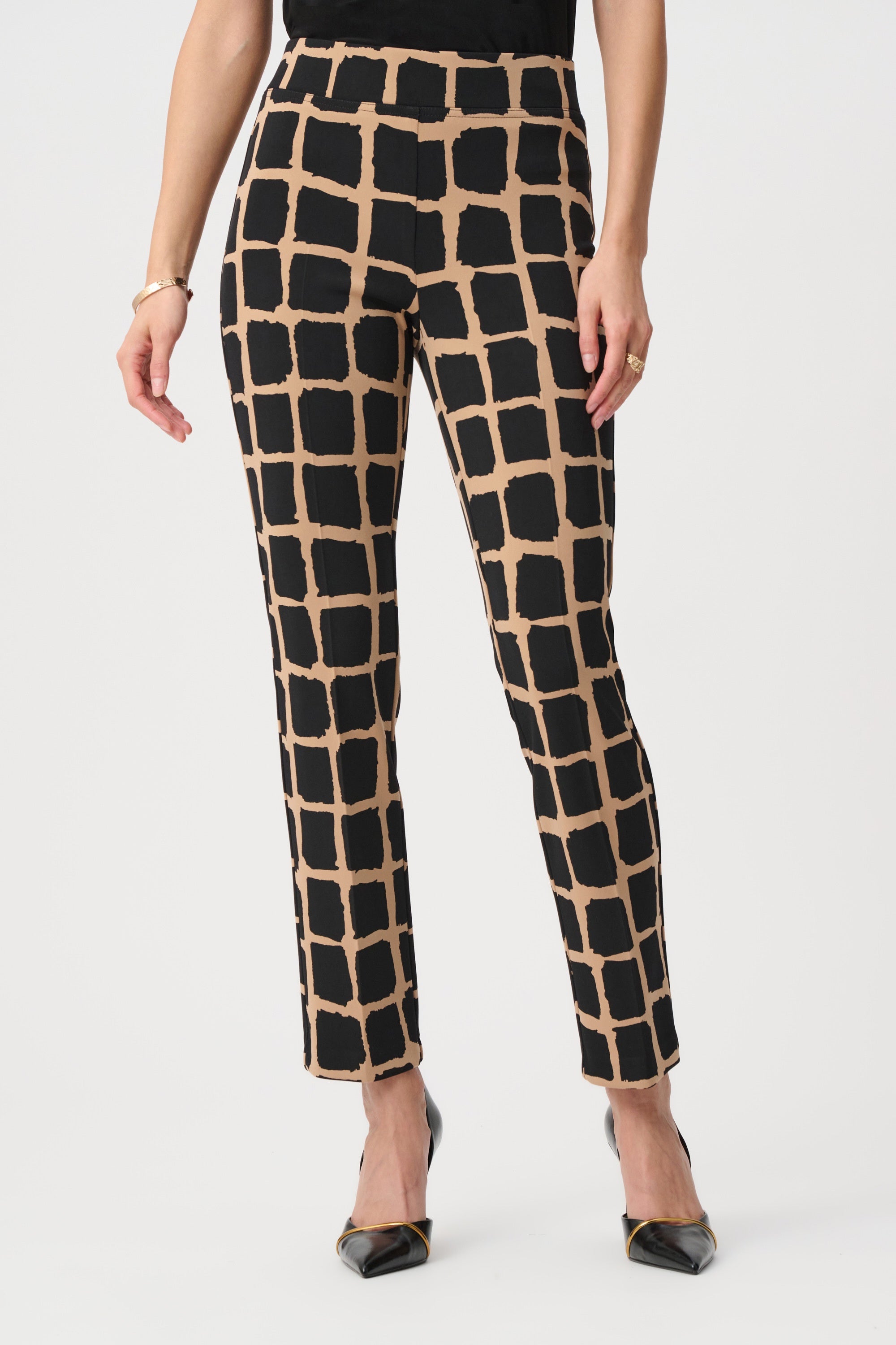 Silky Knit Abstract Print Pull-On Pants - Joseph Ribkoff