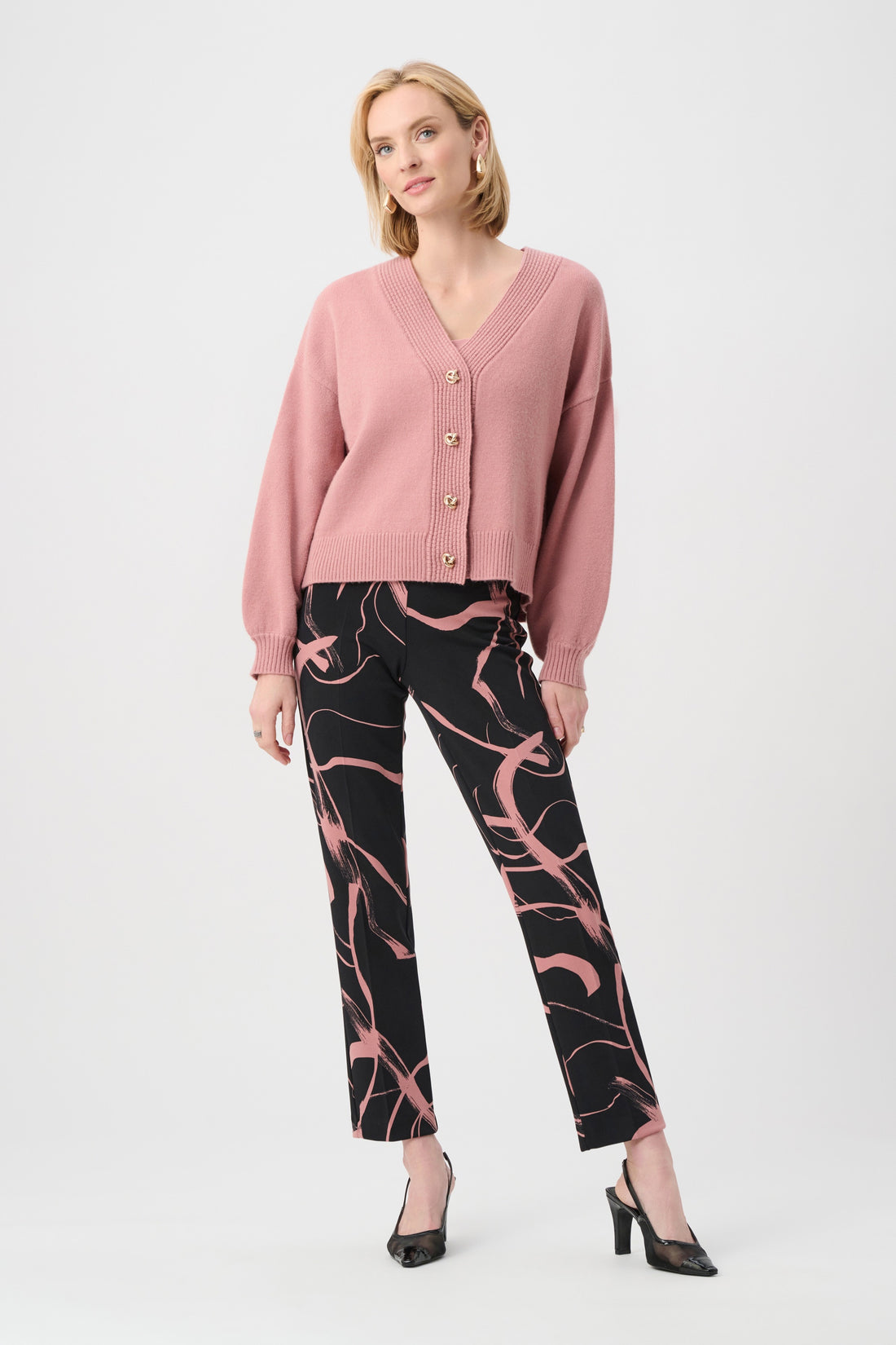 Silky Knit Abstract Print Straight Pull-On Pant - Joseph Ribkoff
