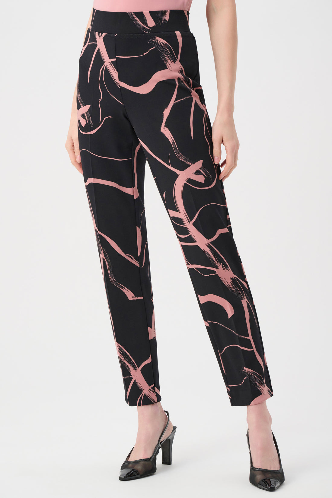 Silky Knit Abstract Print Straight Pull-On Pant - Joseph Ribkoff