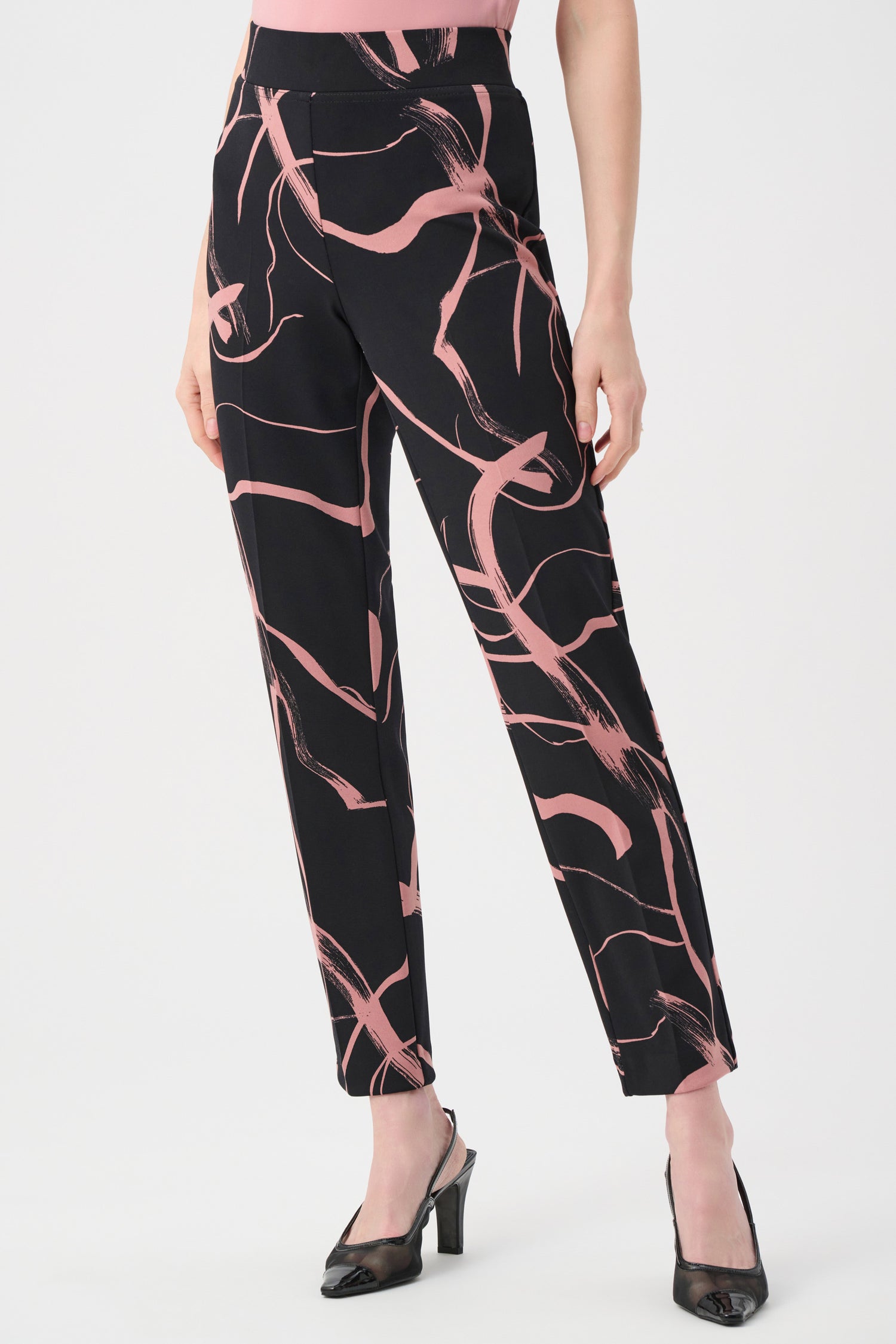 Silky Knit Abstract Print Straight Pull-On Pant - Joseph Ribkoff