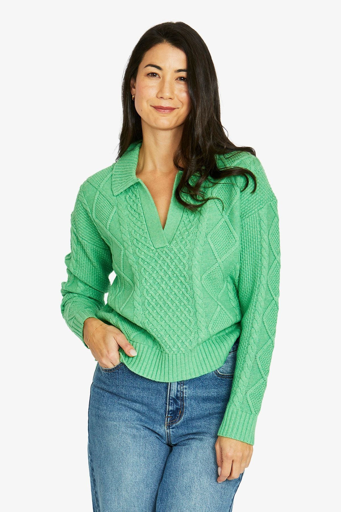Collar Pattern Pullover  Jump