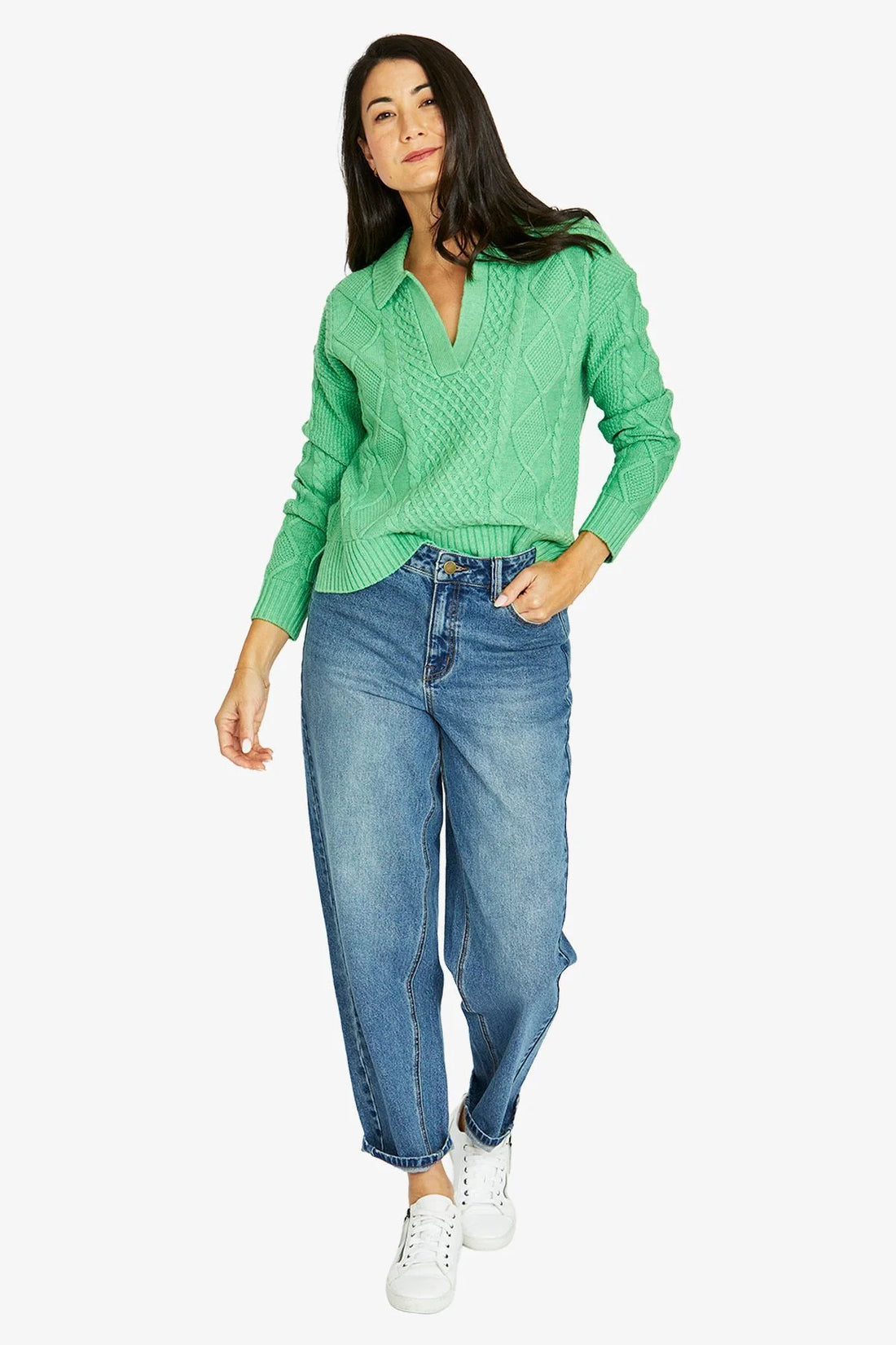 Collar Pattern Pullover  Jump