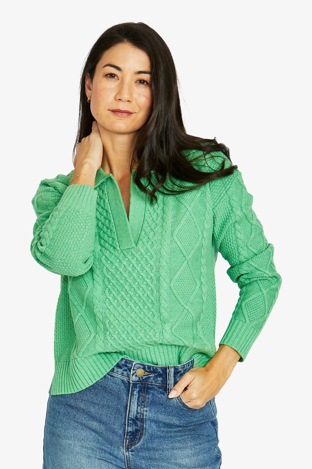 Collar Pattern Pullover  Jump