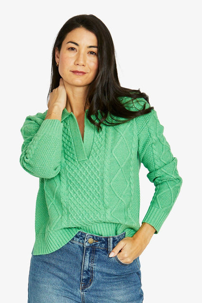 Collar Pattern Pullover  Jump