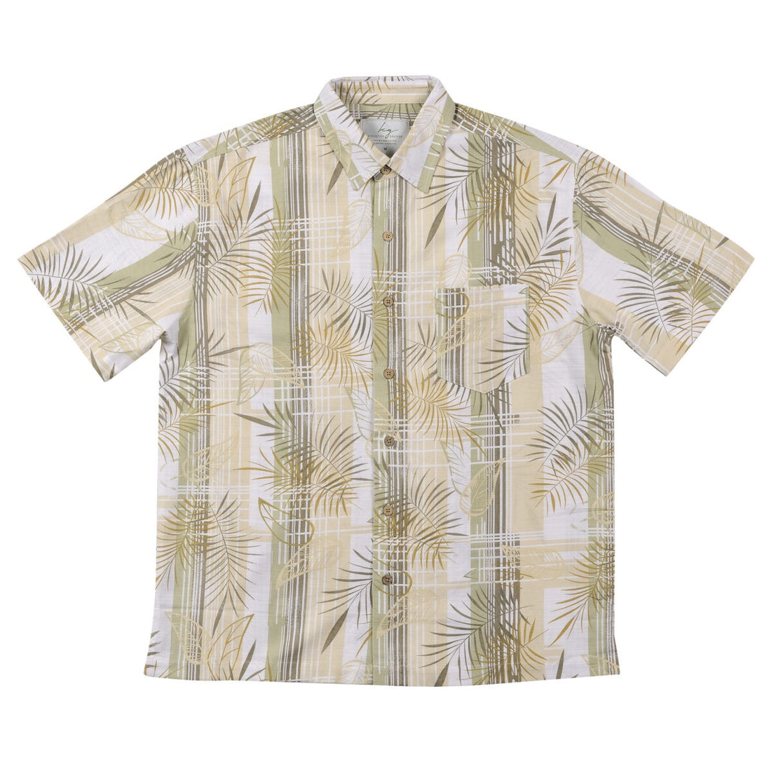 S/S Bamboo Shirt Khaki Fern - Kingston Grange