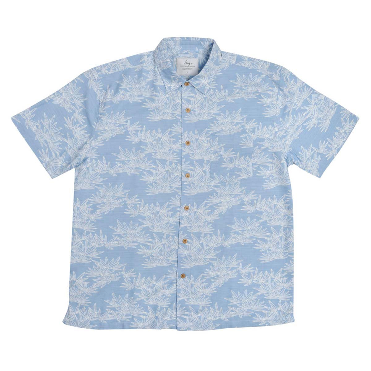 S/S Bamboo Shirt Bamboo Leaf Blue - Kingston Grange