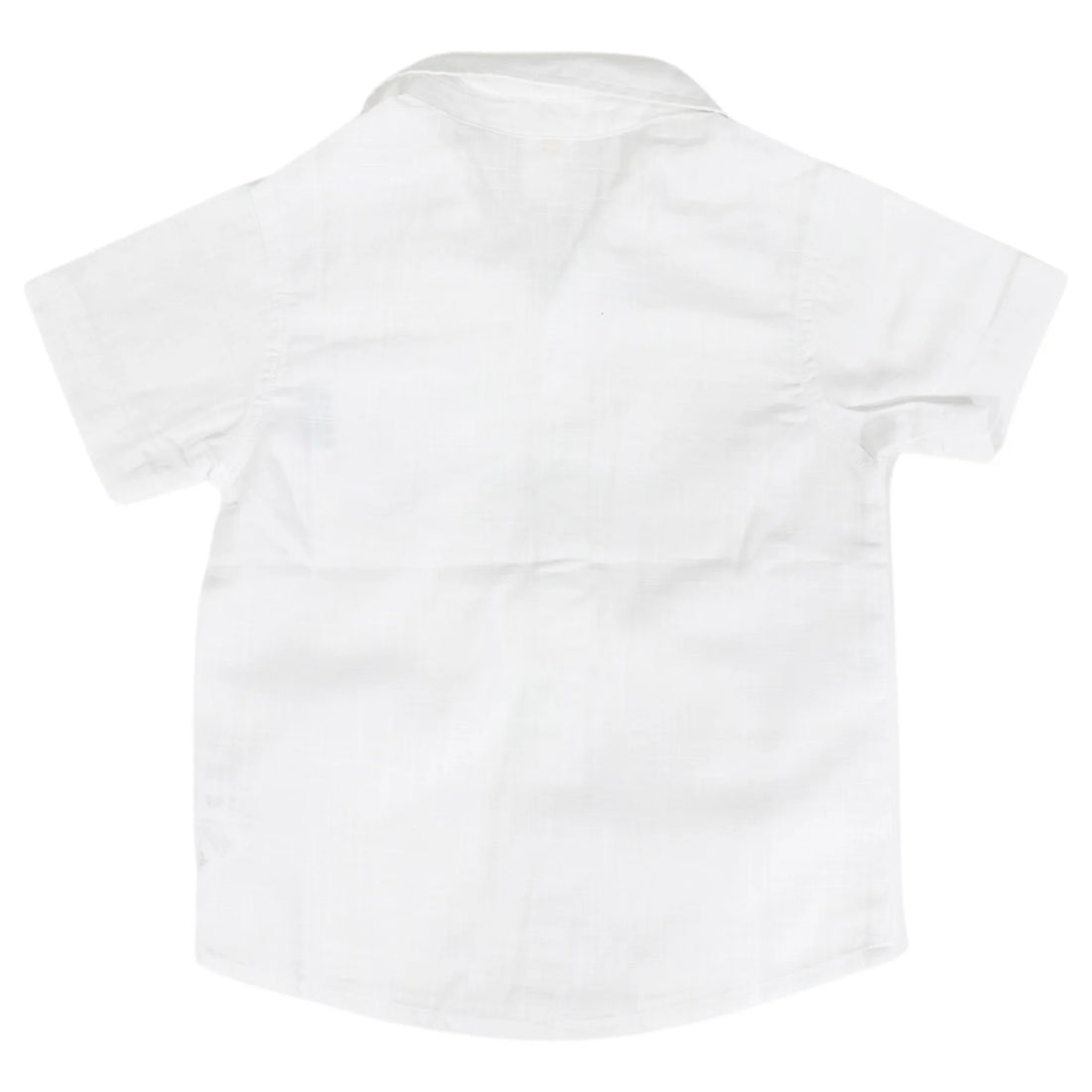 White blouse with ruffled collar on a white background