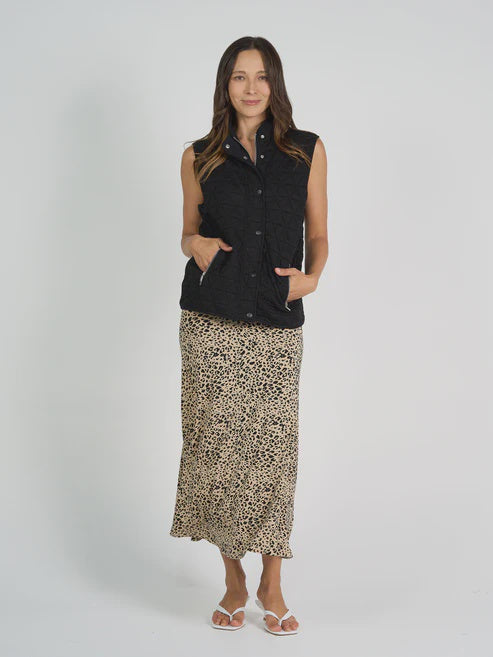 Nina Quilted Bamboo Vest Black - Lou Lou