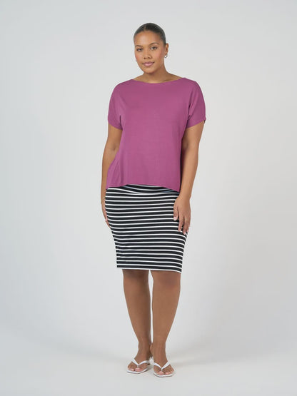 Wilde Bamboo Box Fit Tee Plum - Lou Lou