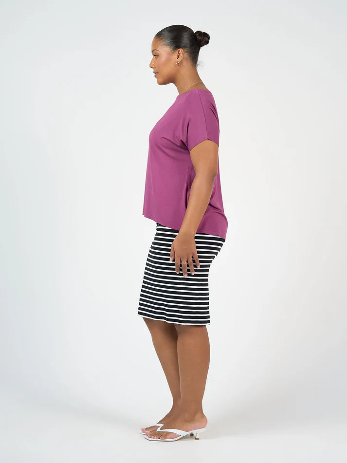 Wilde Bamboo Box Fit Tee Plum - Lou Lou