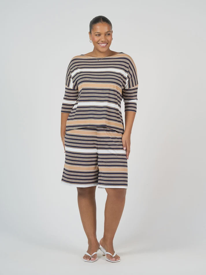Camila 3/4 Sleeve Bamboo Top Stripe - Lou Lou