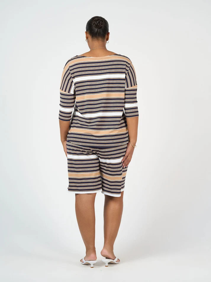 Camila 3/4 Sleeve Bamboo Top Stripe - Lou Lou