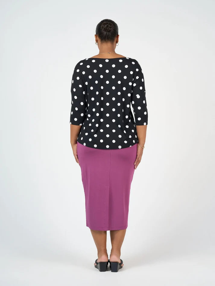 Camila 3/4 Sleeve Bamboo Top Polka Dot - Lou Lou