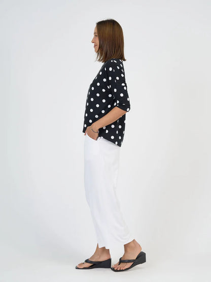 Camila 3/4 Sleeve Bamboo Top Polka Dot - Lou Lou