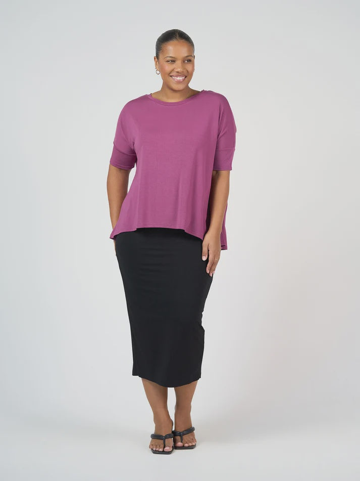 Gina Oversized Slouch T-Shirt Plum - Lou Lou
