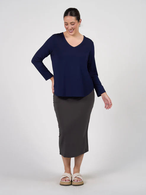 Sia V Neck Bamboo Longsleeve Top