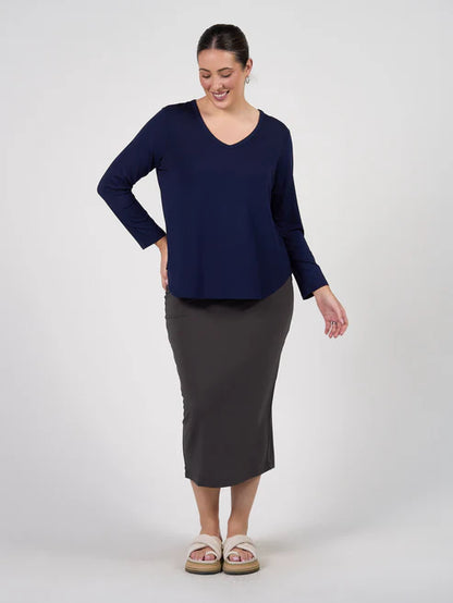 Sia V Neck Bamboo Longsleeve Top