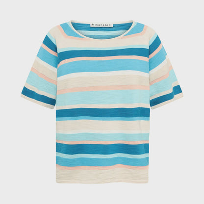 Melissa Cotton S/S Crew Neck Aqua - Mansted
