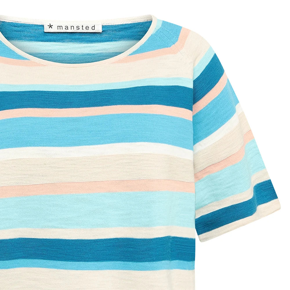 Melissa Cotton S/S Crew Neck Aqua - Mansted