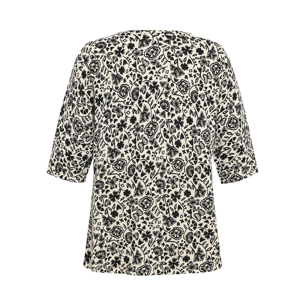 Sun Posy Party Swing Top Black - Mansted
