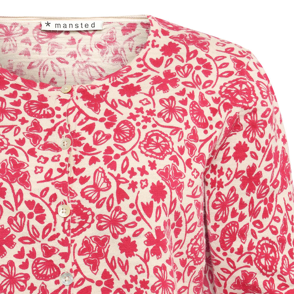 Sunrise Posy Party Cardi Raspberry - Mansted